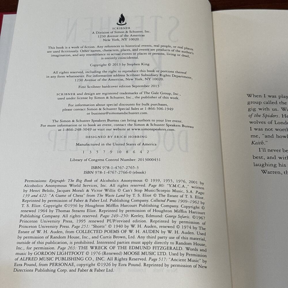 Doctor Sleep Stephen King First Edition 1st Printing Scribner HC DJ 2013 - Picture 7 of 10